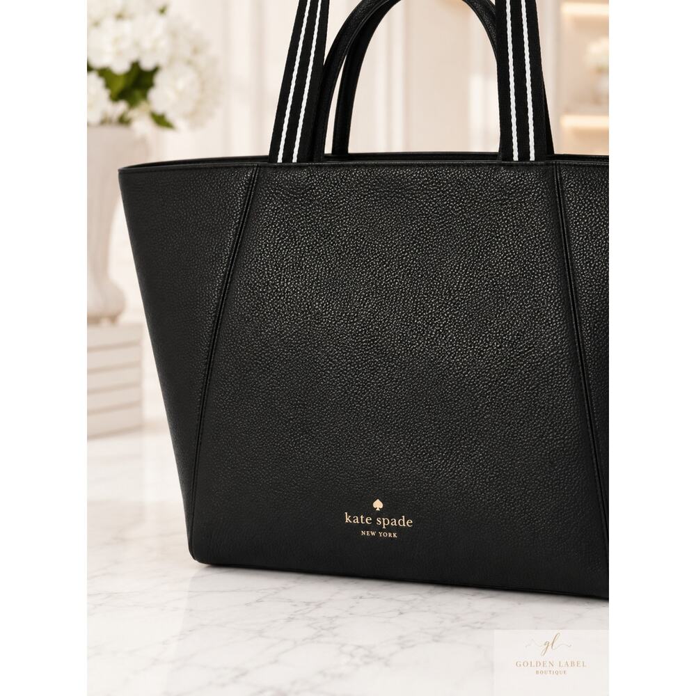 Kate Spade New York Rosie Leather Tote Bag Black Pebbled Leather KA802 - Picture 7 of 7